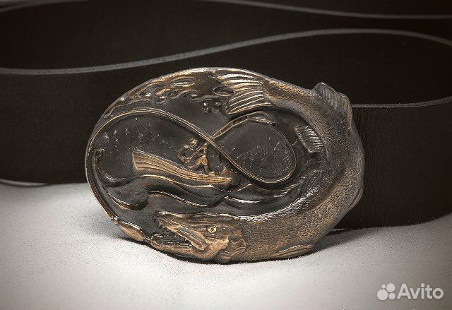 Пряжка на ремень литье латунь патина