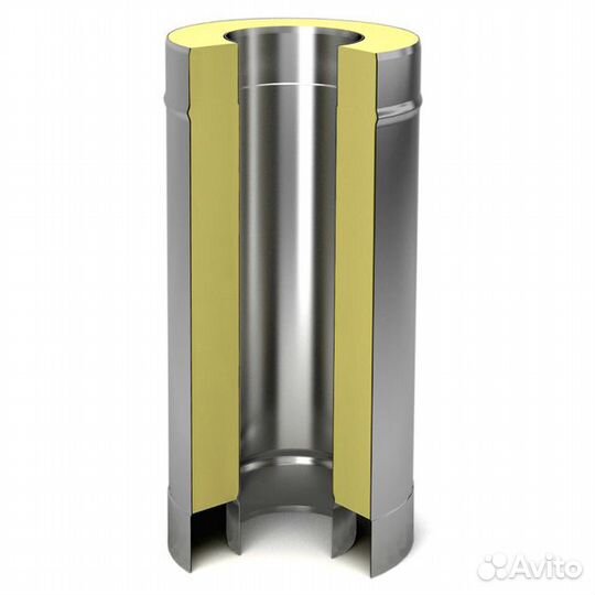 Сэндвич-труба 1,0м, ф 115х200, нерж/нерж, 1,0/0,5