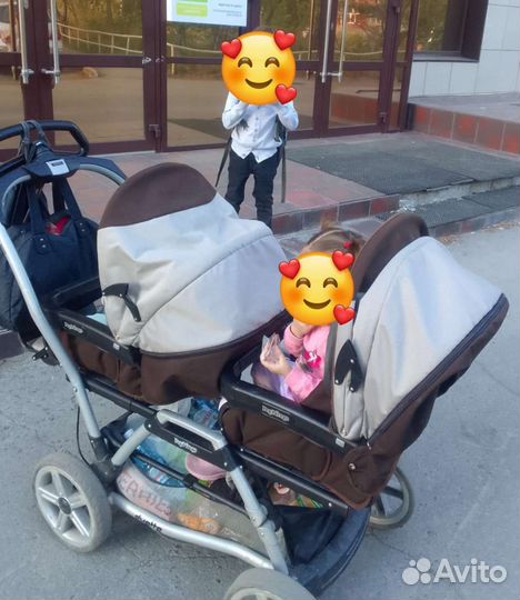 Коляска для двойни peg perego