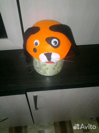 Новогодняя маска-шапка собаки