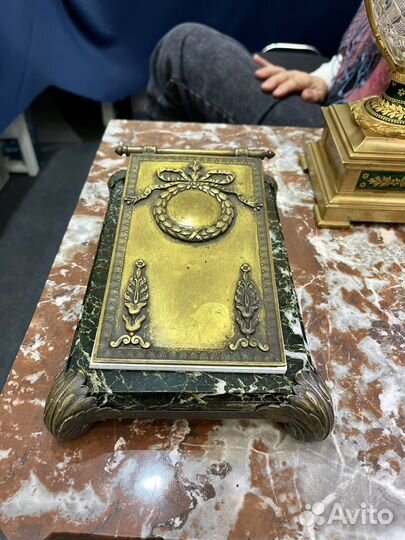 Антикварный настольный блокнот 19 века, бронза