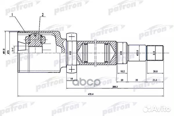 Шрус внутренний правый 26x40x23 ford focus II C