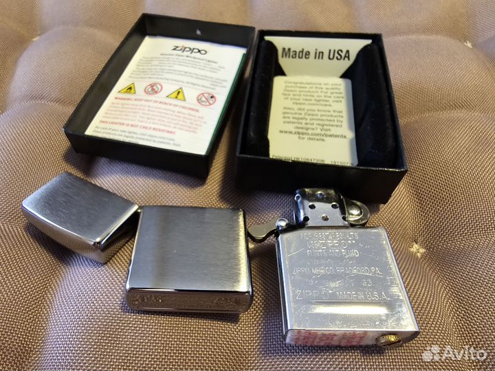 Новая Оригинальная Zippo 200 Brushed Chrome