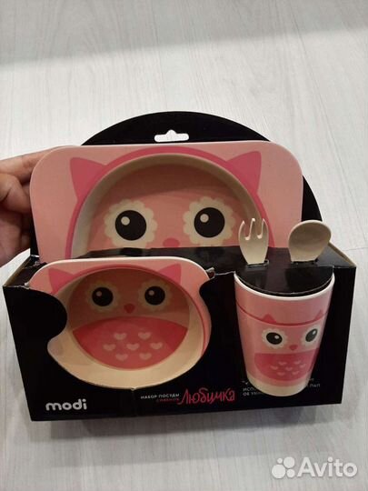 Набор детской посуды из бамбука