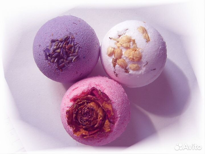 Бомбочки для ванны с сухоцветами