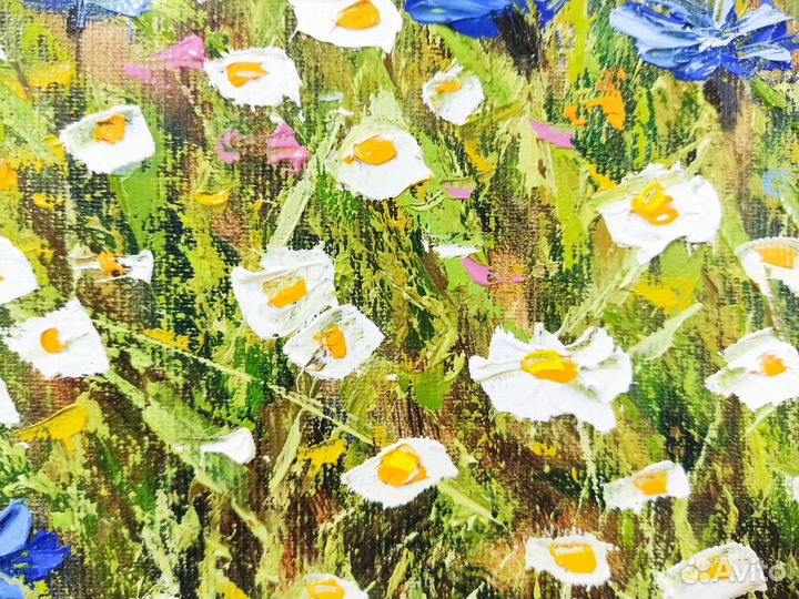 Летний пейзаж картина маслом на холсте