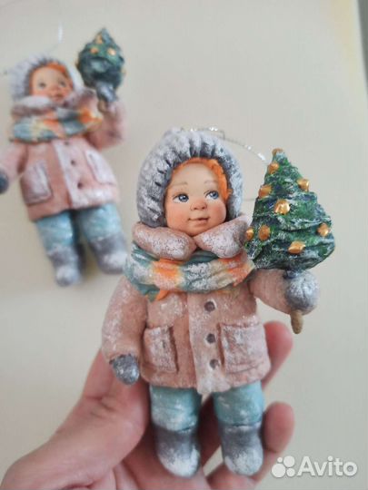 Ватные елочные игрушки