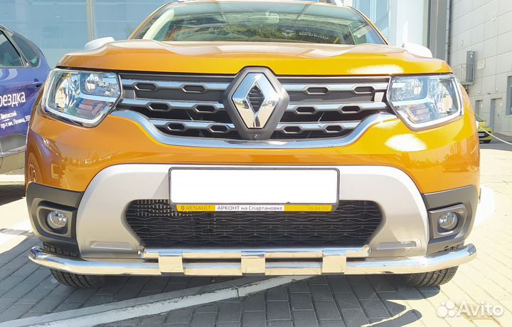 Renault Duster2021 Защита перед. бампера двойная