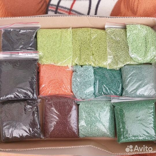 Бисер, стеклярус, рубка остатки, пакеты от 30гр