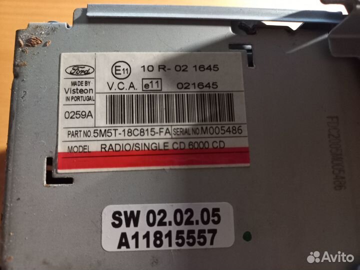 Штатная Магнитора для Ford Focus 2 6000 CD