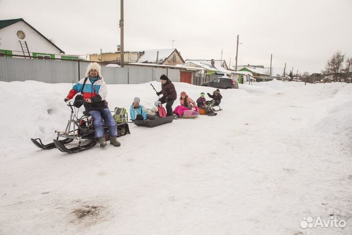 Мотобуксировщик мухтар 7 с лыжным модулем