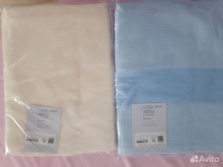 Вафельные махровые полотенца банные пляжные