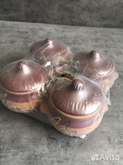 Набор глиняных горшков для запекания