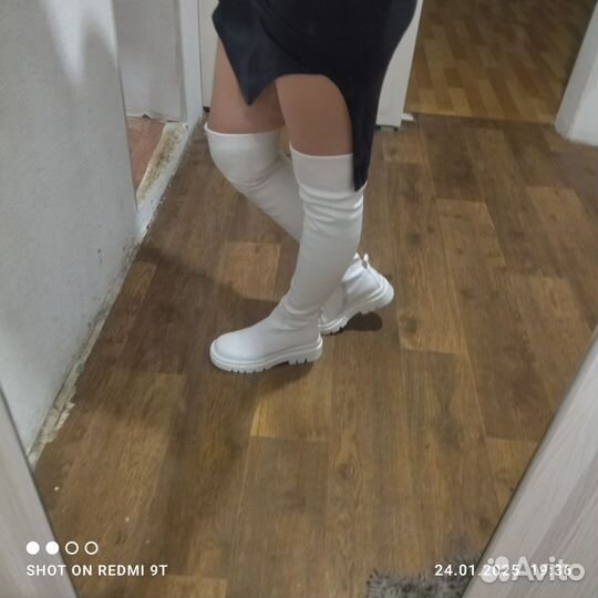 Ботфорты белые 37