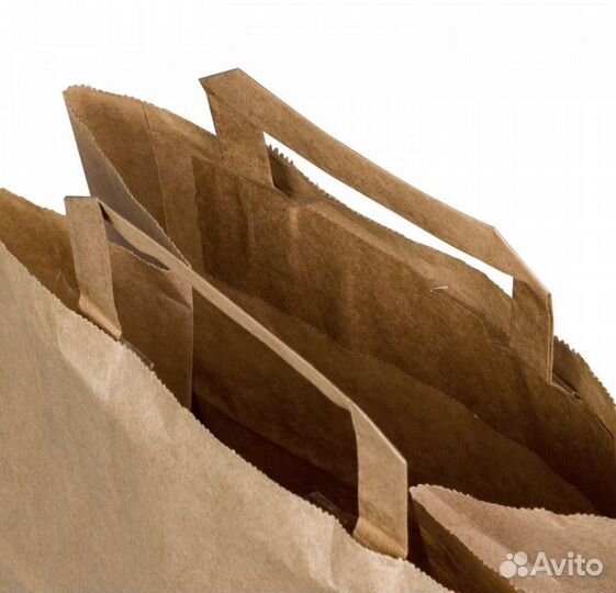 Крафт пакет с плоскими ручками, 240*140*280