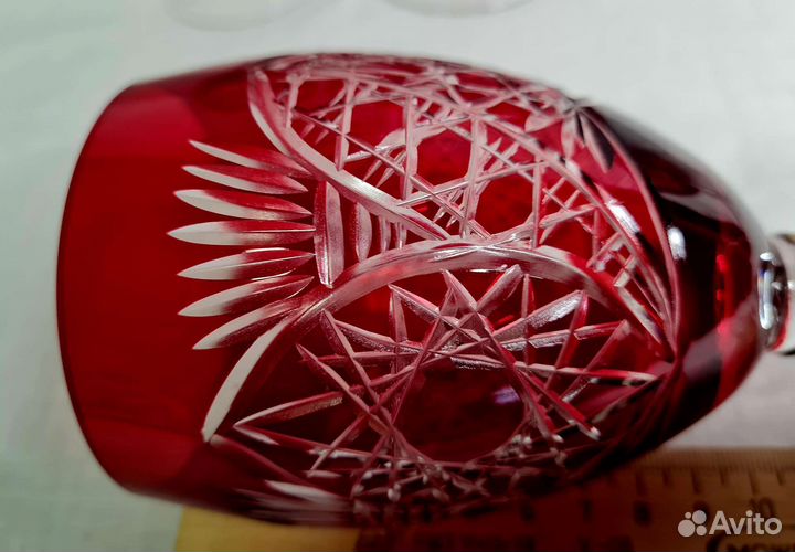 Фужеры Бокалы Цветной Хрусталь времен СССР 5 штук