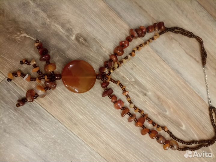 Колье ожерелье сердолик крупный СССР