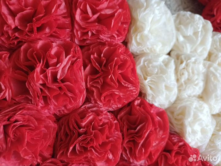 Объемное сердце из бумажных салфеток