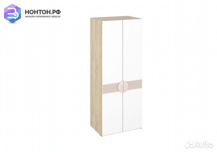 Шкаф двухдверный Мирра дуб крафт серый / белый / с