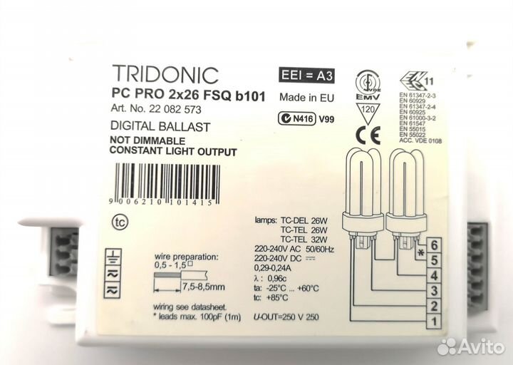 Дроссель эпра helvar EL3/4X14S T5 3X14W/4X14W 220