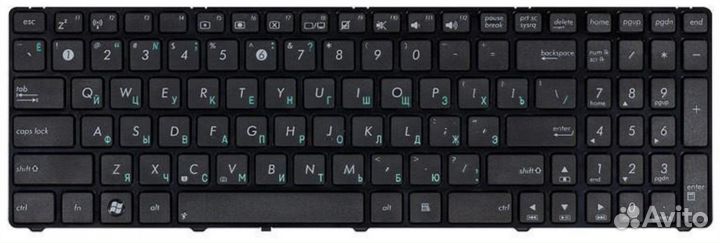 Клавиатура asus K60IJ глянцевая, с рамкой, OEM