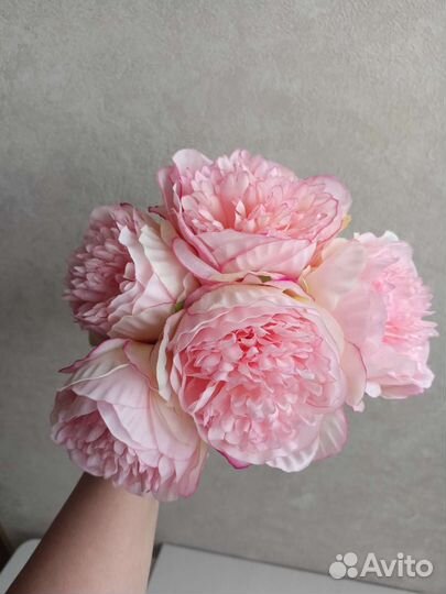 Букет из 5 пионов, искусственных