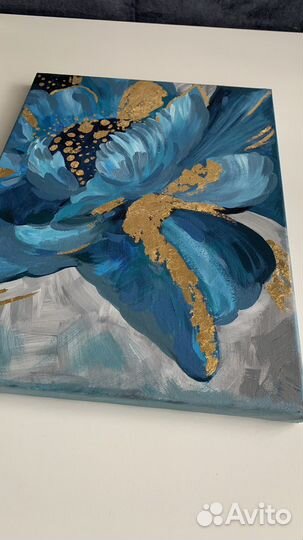 Картина пион на холсте