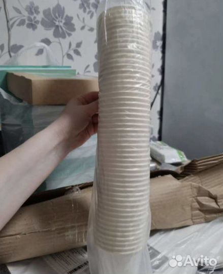 Стаканы бумажные 250 мл белые