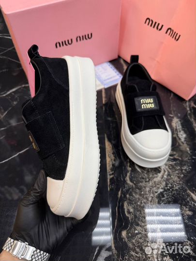 Кеды весенние на липучке MIU MIU 