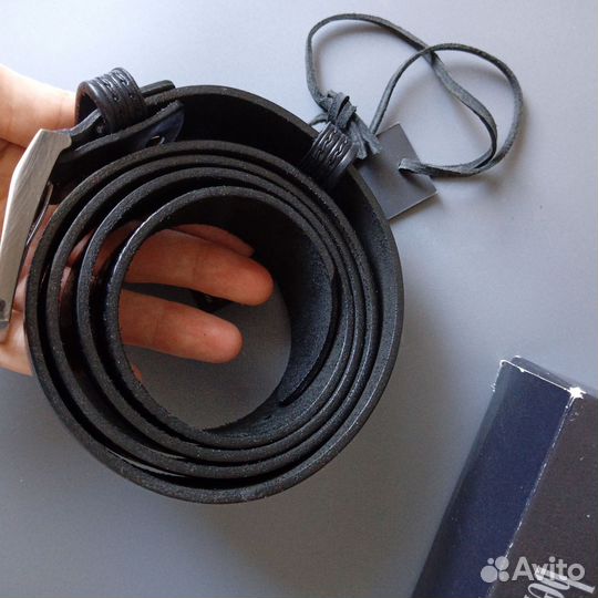 Новый Кожаный ремень мужской для джинс черный