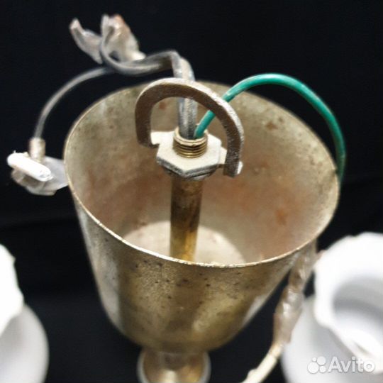 Люстра пятирожковая, стекло. СССР