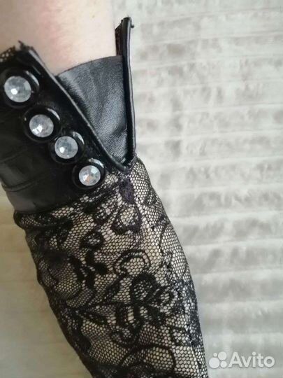 Перчатки женские кружевные тёплые