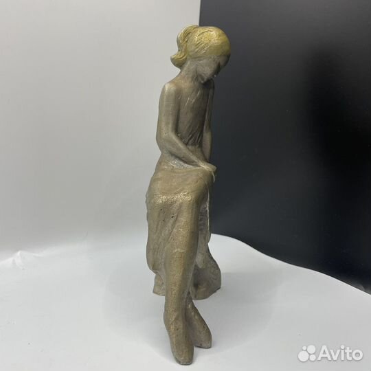 Статуэтка сидящая балерина силумин СССР (Сзр)