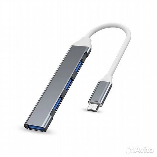 USB-концентратор, USB-A/Type-C, 4 порта