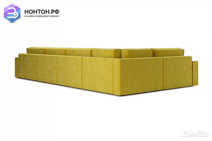 Диван п-образный тик-так Сохо горчичный