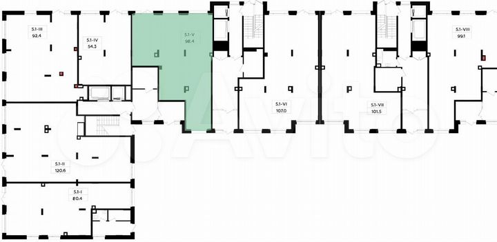 Аренда, торговое помещение площадью 98.4 кв.м