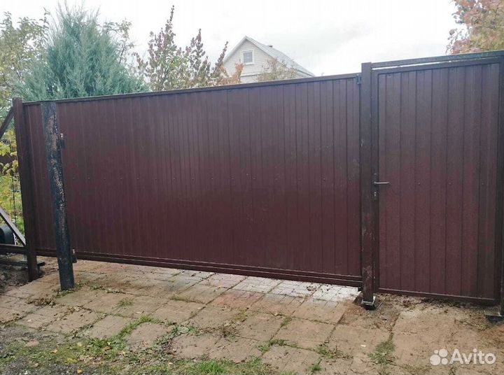 Ворота откатные, ворота распашные под ключ