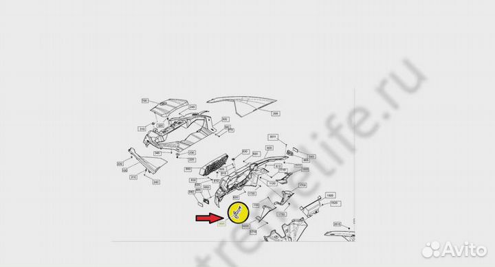 705010628 ресничка фары левая Can-Am BRP maverick