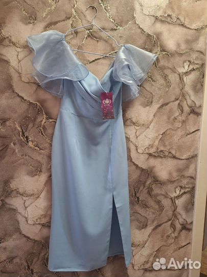 Платье нарядное вечернее голубое