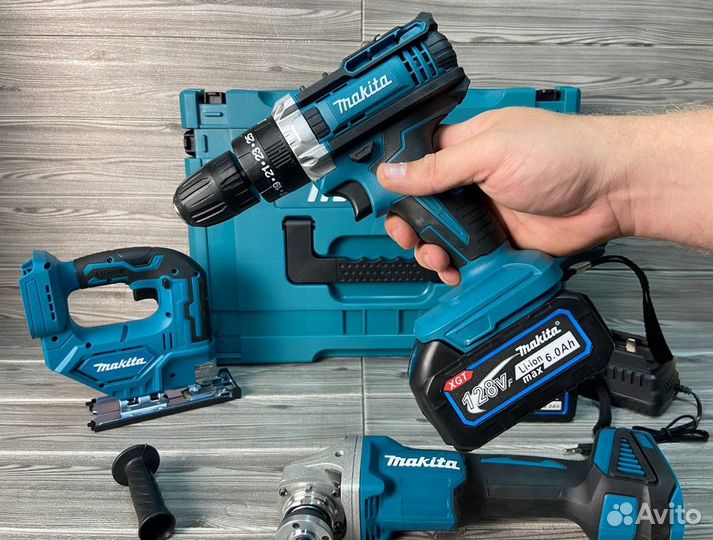 Набор макита 4 в 1 с лобзиком + 2 АКБ Арт:12