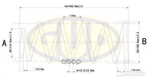 Пружина подвески volvo V70/S80 2.0T/2.4/2.4T/2