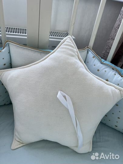 Косичка бортик и звездочка подушка