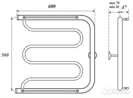 Полотенцесушитель водяной Point PN25556P 500x600
