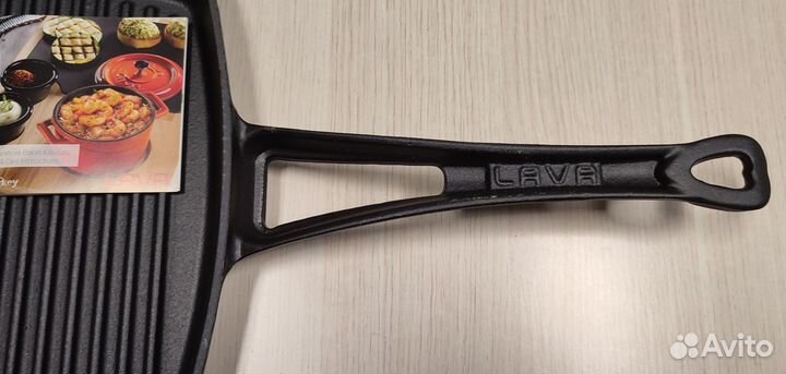 Сковорода Гриль с ручкой 26х26, Чугун lava (лава)
