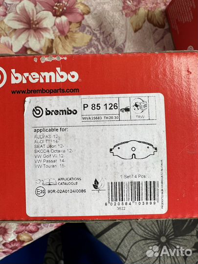 Продам колодки brembo на vag (коплект перед/зад)
