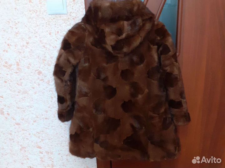 Шуба норковая с капюшоном