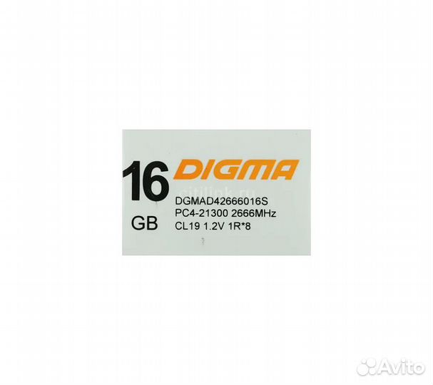 Память оперативная DDR4 16Gb Digma 2666MHz (dgmad4