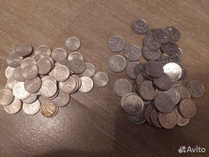 Монеты 1 и 5 копеек монисто для украшеий одна пять