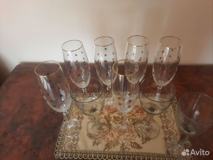 Фужеры бокалы богемия и бокалы СССР