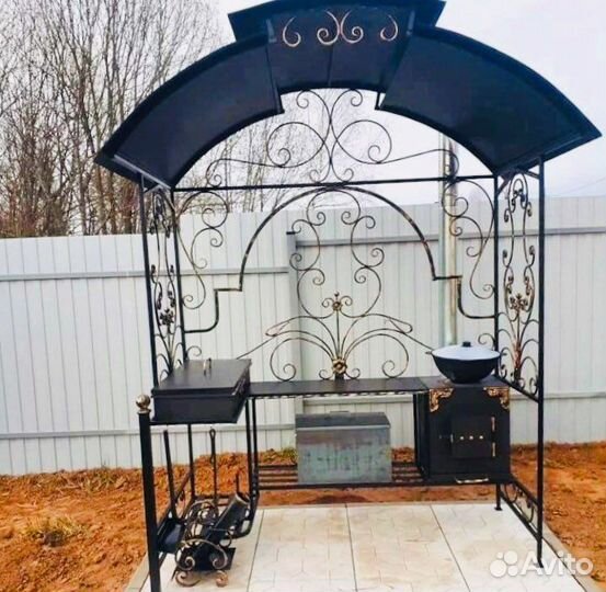 Мангал с крышей